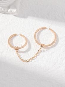 Rhinestone Decor Mittens Ring - Yellow Gold - View 3