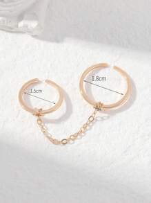 Rhinestone Decor Mittens Ring - Yellow Gold - View 4