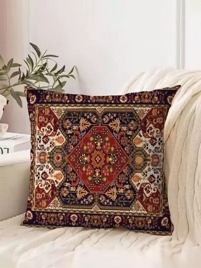 1入組復古圖案靠墊套不附帶現代織物裝飾抱枕套適用於家庭