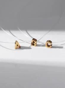 1入組字母裝飾項鍊 - 金黃色 - 查看 4