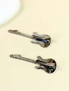 2pcs Women Musical Instrument Decor Hair Clip For Hair Decoration - Multicolor - View 2