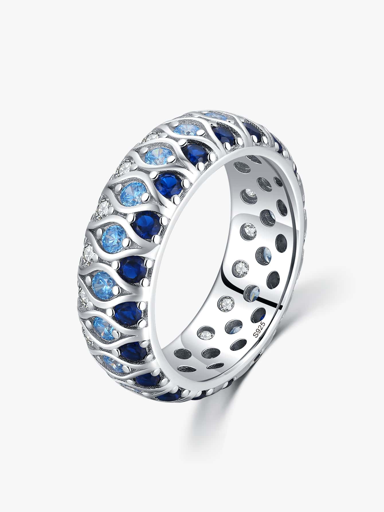 1 Đính Đá Cubic Zirconia Quyến Rũ Trang Trí Đám Cưới Bạc Ban Nhạc Cho Nữ Làm Quà Tặng - Bạc - Xem 1