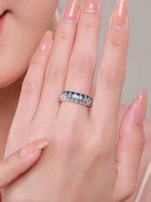 1 Đính Đá Cubic Zirconia Quyến Rũ Trang Trí Đám Cưới Bạc Ban Nhạc Cho Nữ Làm Quà Tặng - Bạc - Xem 2