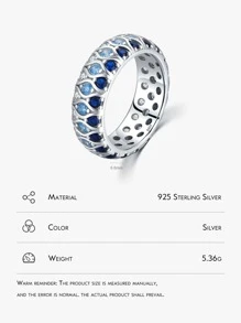 1 Đính Đá Cubic Zirconia Quyến Rũ Trang Trí Đám Cưới Bạc Ban Nhạc Cho Nữ Làm Quà Tặng - Bạc - Xem 3