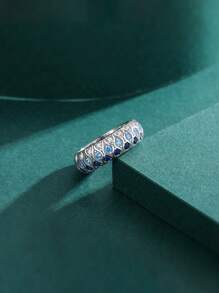 1 Đính Đá Cubic Zirconia Quyến Rũ Trang Trí Đám Cưới Bạc Ban Nhạc Cho Nữ Làm Quà Tặng - Bạc - Xem 5