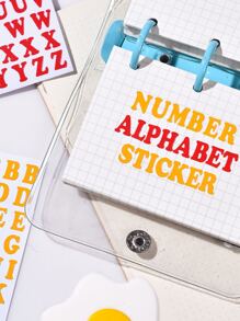 2入組素色字母圖形組合貼紙簡單多用途貼紙適用於DIY工藝手冊拼貼卡片裝飾 - 金色 - 查看 4