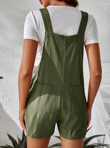 SHEIN Maternity Solid Tee & Overall Romper - Multicolor - View 2