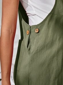 SHEIN Maternity Solid Tee & Overall Romper - Multicolor - View 6