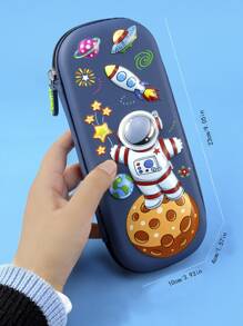 1 túi đựng bút họa tiết phi hành gia - Màu xanh hải quân - Xem 3