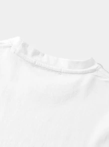 ROMWE MEN Guys Alien & Letter Graphic Tank Top - White - View 4