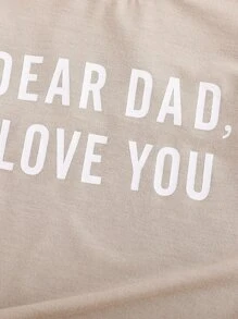 SHEIN Cô Gái Trẻ Đồ họa Khẩu hiệu Áo thun - Màu nâu  Mocha - Xem 3