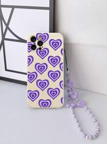Vỏ điện thoại in hình trái tim có dây buộc - Nhiều màu - Xem 2