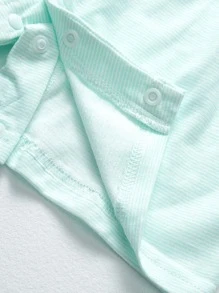 Bebé Mono con estampado de dibujos animados con botón delantero 2 en 1 - verde menta - Ver 5