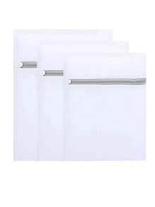 White Mesh Laundry Bag, Creative Fashion Design, Large Capacity, Practical And Convenient For Washing Underwear, Clothes, Pants Dress Pants Shoes Jeans Boots Skirt,Spring,Minimalist,Summer Tops - White - View 5