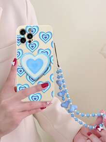 愛心圖案手機殼附帶繩子 - 彩色 - 查看 1