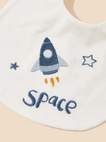 SHEIN 3入組男嬰隨機動物刺繡圍兜 - 彩色 - 查看 4