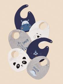 3入組男嬰隨機動物刺繡圍兜 - 彩色 - 查看 2