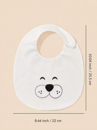3pcs Baby Boy Random Animal Embroidered Bib