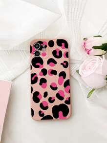 Girly Pink Leopard Print Phone Case Protective Cover Compatible With Iphone 15 Pro Max, Xiaomi, Huawei, Samsung