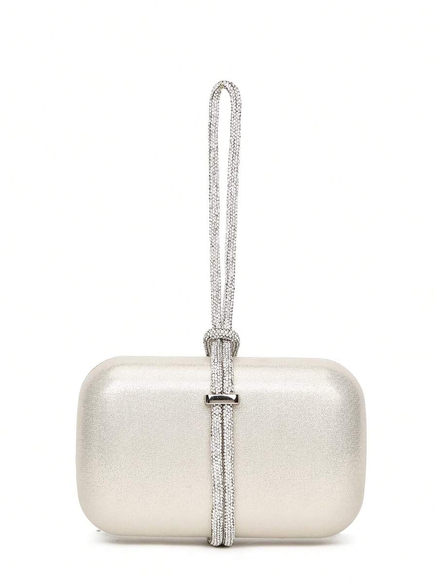 Glitter Bling,Shiny Glamorous,Elegant,Exquisite Mini Box Bag Rhinestone Detail For Prom, Perfect Bride Purse For Wedding, Prom & Party Events Dinner Bag,Evening Bag For Party Girl,Woman,For Female Perfect for Party,Wedding,Prom,Dinner/Banquet,For Cocktail Best gift for women - Gold - View 1