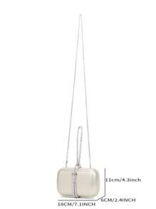 Glitter Bling,Shiny Glamorous,Elegant,Exquisite Mini Box Bag Rhinestone Detail For Prom, Perfect Bride Purse For Wedding, Prom & Party Events Dinner Bag,Evening Bag For Party Girl,Woman,For Female Perfect for Party,Wedding,Prom,Dinner/Banquet,For Cocktail Best gift for women - Gold - View 4