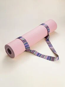 1pc Floral Pattern Polyester Fitness Yoga Mat Strap - Multicolor - View 2
