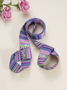 1pc Floral Pattern Polyester Fitness Yoga Mat Strap - Multicolor - View 3