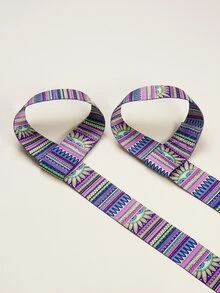 1pc Floral Pattern Polyester Fitness Yoga Mat Strap - Multicolor - View 4