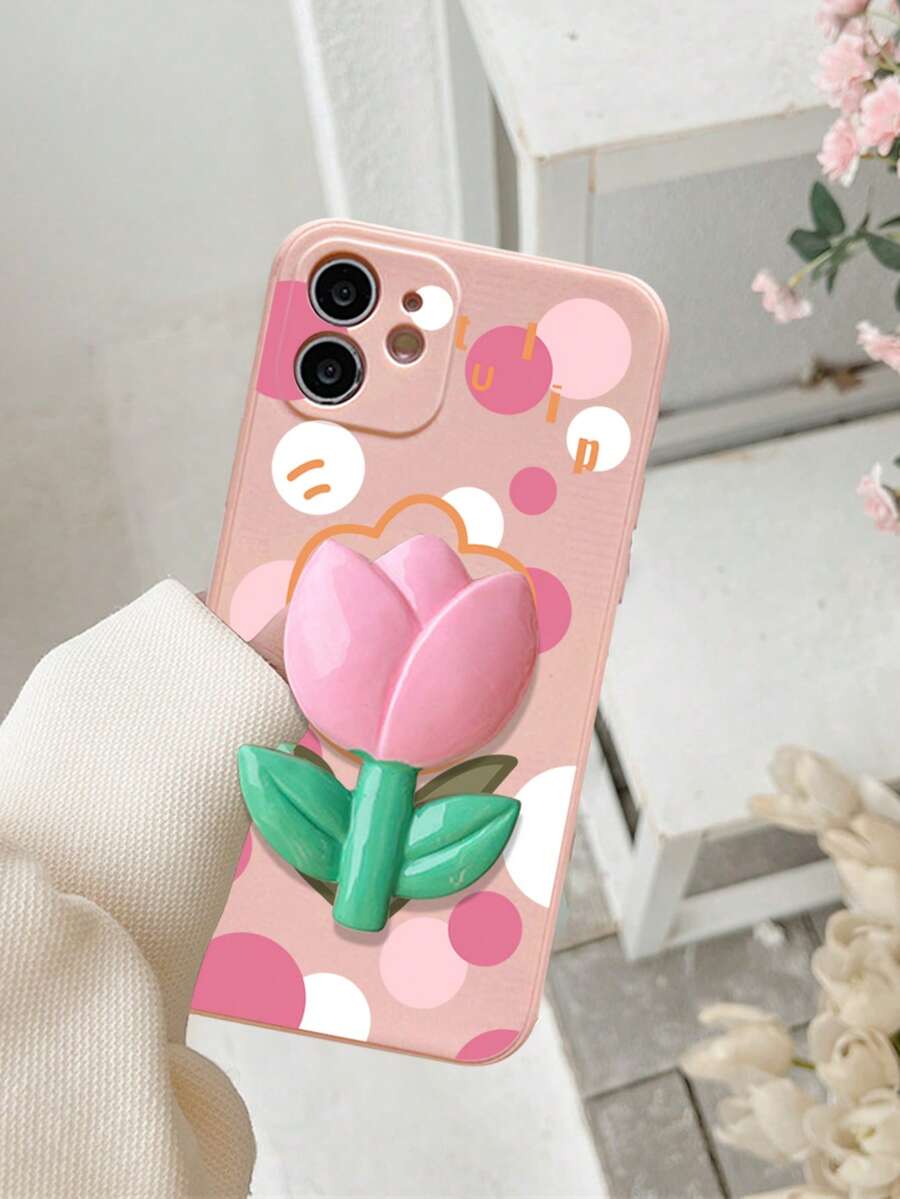 Ốp lưng điện thoại họa tiết chấm bi có giá đỡ nổi bật - Nhiều màu - Xem 1