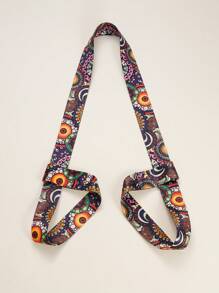 1pc Floral Pattern Polyester Fitness Yoga Mat Strap - Multicolor - View 1