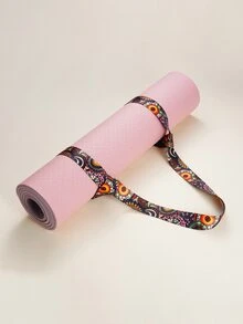 1pc Floral Pattern Polyester Fitness Yoga Mat Strap - Multicolor - View 2