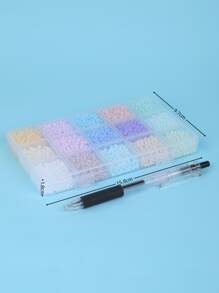 3mm 哑光米珠 15 槽收纳盒，休闲日常收纳盒 - 彩色 - 查看 3