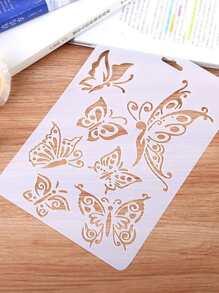 1 件蕾丝镂空绘图模板，DIY 剪贴簿相册主题蕾丝镂空模板工具，适用于剪贴簿、DIY 手工书、学生绘图模板、节日绘图模板、喷涂模板、圣诞主题镂空绘图模板、学生礼物、同学礼物、圣诞礼物、节日礼物、返校、学校用品 - 白色 - 查看 8