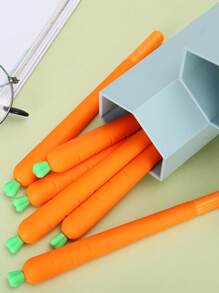 1pc Carrot Shaped Gel Pen Back To School - Orange - View 1