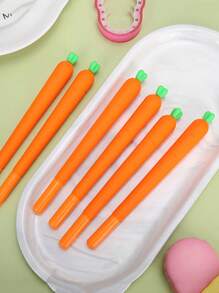 1pc Carrot Shaped Gel Pen Back To School - Orange - View 2