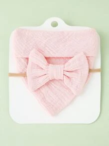 嬰兒圍兜和蝴蝶結裝飾髮帶