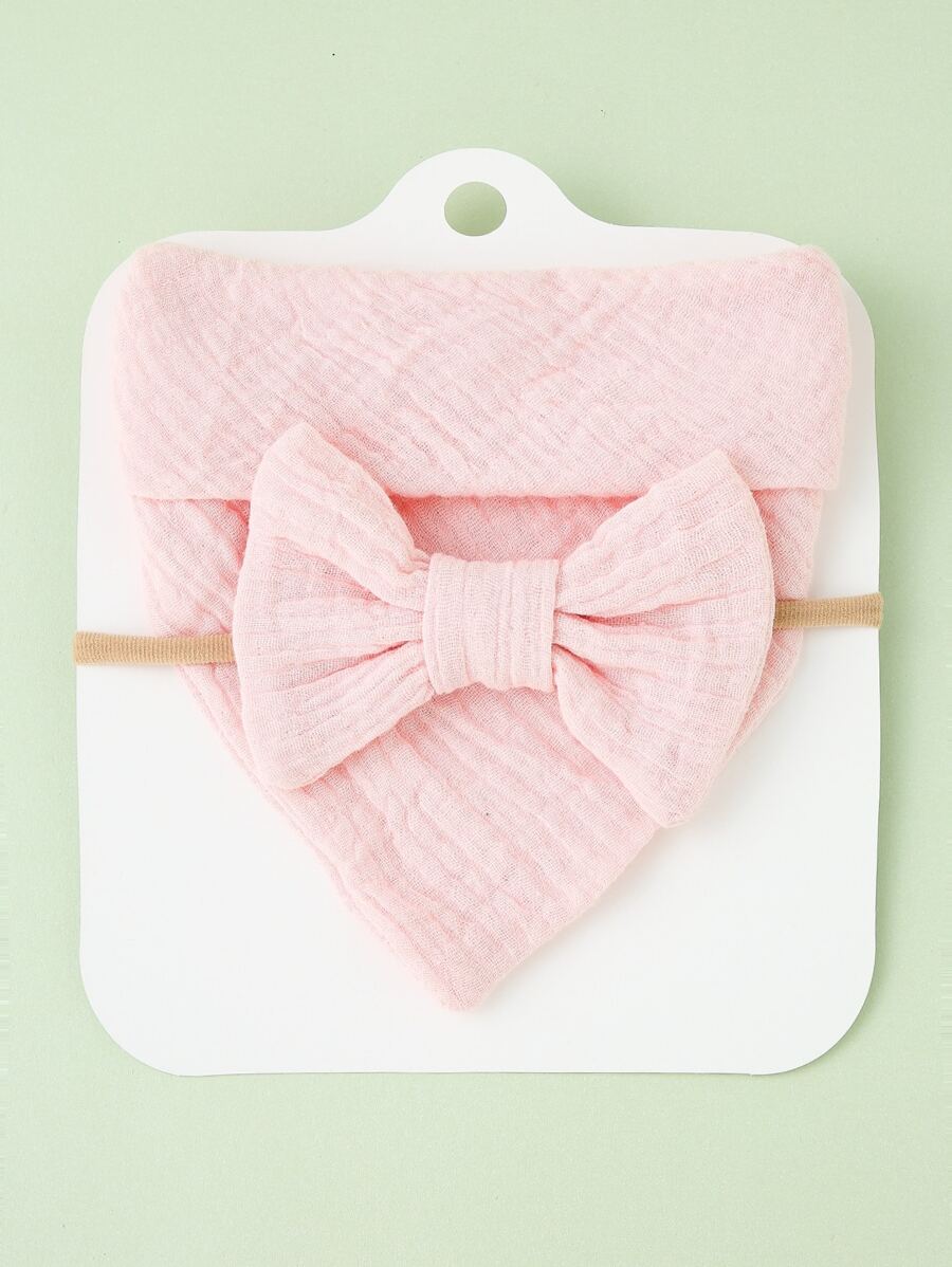 嬰兒圍兜和蝴蝶結裝飾髮帶