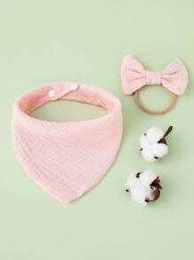 嬰兒圍兜和蝴蝶結裝飾髮帶