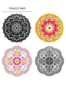 12 件空心曼陀罗随机绘画模板，返校，学校用品 - 白色 - 查看 4