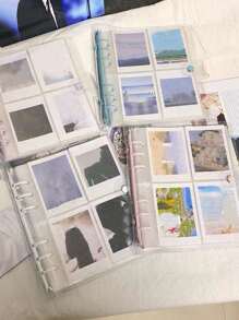 1pc 3 Inch Photo Storage, Mushroom Hole Card Collection Book Loose-Leaf Photo Album - Multicolor - View 1