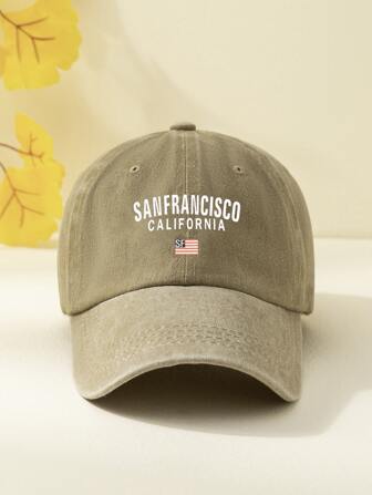 Men Letter Graphic Baseball Cap