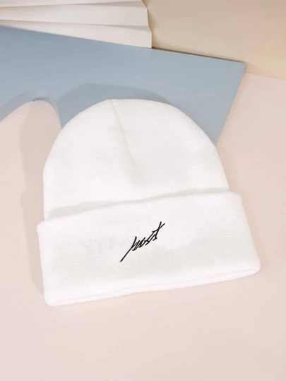 1 st. stickad skidmössa i Y2k-stil, lämplig för utomhusaktiviteter och daglig pendling på vintern, avslappnad mössa i höstoutfit.