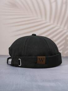 1 Máy Tính Unisex Y2k Phong Cách Đan Mũ Bò Có Logo W Ngoài Trời Mùa Đông Chống Lạnh Mũ Thích Hợp Cho Đi Làm Hàng Ngày - màu đen - Xem 2