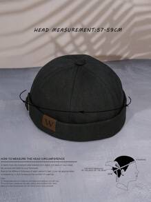 1 Máy Tính Unisex Y2k Phong Cách Đan Mũ Bò Có Logo W Ngoài Trời Mùa Đông Chống Lạnh Mũ Thích Hợp Cho Đi Làm Hàng Ngày - màu đen - Xem 4