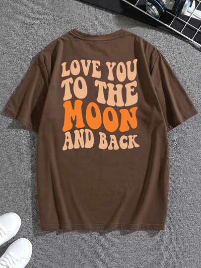 homens Camiseta gráfico de slogan