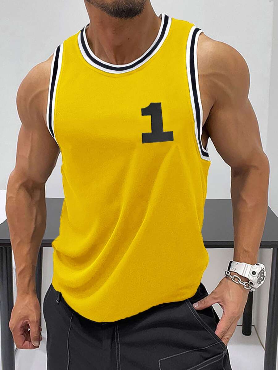 Manfinity Campus Court Áo thun & Áo lót Nam Lá thư Giải trí - Màu vàng - Xem 1