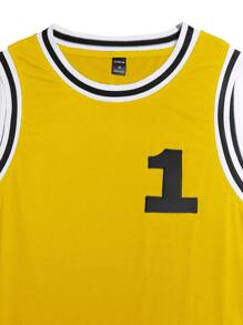 Manfinity Campus Court Áo thun & Áo lót Nam Lá thư Giải trí - Màu vàng - Xem 3