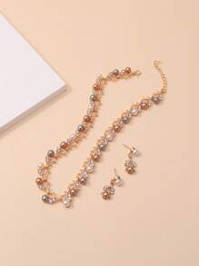 3pcs/set Rose Gold Women Jewelry Sets - Multicolor - View 2