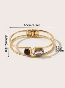 1pc Iron Alloy Curtain Holdback, Luxury Rhinestone Decor Curtain Buckle For Home - Multicolor - View 2