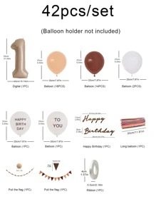 42个数字设计气球和拉旗套装 - 彩色 - 查看 3